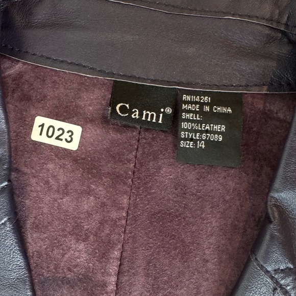 Cami Genuine Leather Jacket Size‎ 14 Purple Scallop Western Style Vintage - Picture 4 of 6